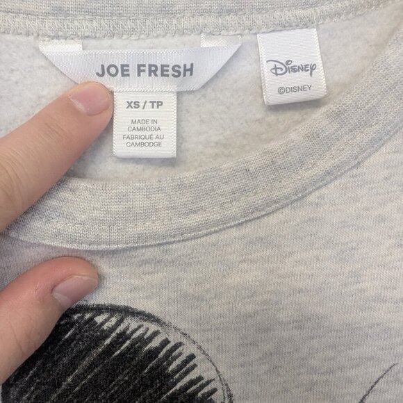 Mickey Mouse Kissing Sweater Joe Fresh Grey Sweater XS - Picture 3 of 7